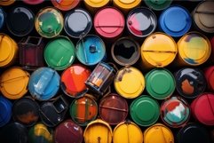 Cylindrical Oil barrels metal. Generate AI Product Image 1