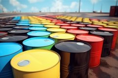 Rusty Oil barrels metal. Generate AI Product Image 1