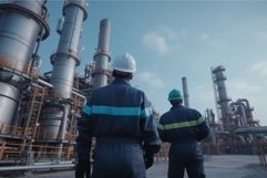 Oil gas refinery production factory. Generate Ai Product Image 1