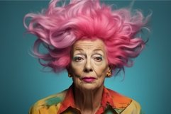 Vibrant Old lady colored hair. Generate Ai Product Image 1