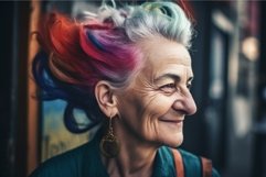 Old lady colored hair style. Generate Ai Product Image 1