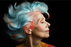 Bold Old lady colored hair. Generate Ai Product Image 1
