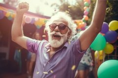Old man party. Generate Ai Product Image 1