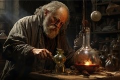 Old medieval alchemist. Generate Ai Product Image 1