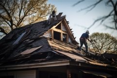 Laborious Old roof removing. Generate Ai Product Image 1