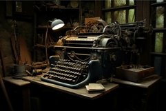 Old typewriter desk. Generate Ai Product Image 1