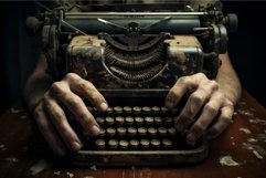 Mechanical Old typewriter hands. Generate Ai Product Image 1