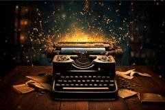 Mechanical Old typewriter. Generate Ai Product Image 1