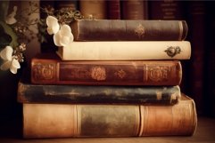 Old vintage books. Generate Ai Product Image 1