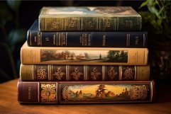 Weathered Old vintage books. Generate Ai Product Image 1