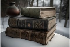 Old vintage books stack. Generate Ai Product Image 1