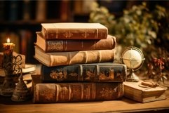 Cherished Old vintage books. Generate Ai Product Image 1