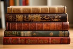 Yellowed Old vintage books. Generate Ai Product Image 1