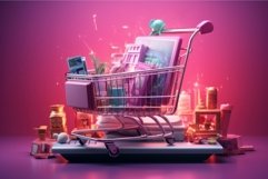 Time-saving Online shopping cart. Generate Ai Product Image 1