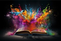 Intriguing Open magic book colorful. Generate Ai Product Image 1