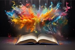 Spellbinding Open magic book colorful. Generate Ai Product Image 1