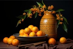 Vibrant Oranges cinnamon vase. Generate Ai Product Image 1