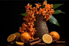 Sophisticated Oranges cinnamon vase. Generate Ai Product Image 1