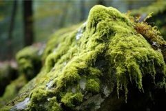 Lush Overgrown lichen rock. Generate Ai Product Image 1