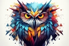 Bright Colorful owl geometric. Generate Ai Product Image 1