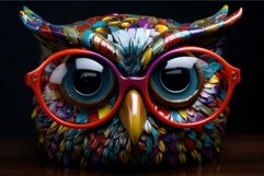 Artistic Owl glasses colorful. Generate Ai Product Image 1