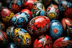 Colorful Painted eggs floral. Generate Ai Product Image 1