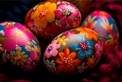 Painted eggs floral. Generate Ai Product Image 1
