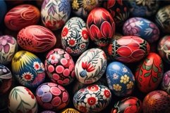 Painted eggs floral design. Generate Ai Product Image 1
