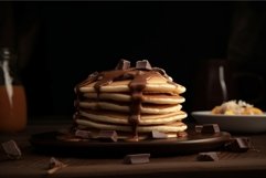 Homemade pancakes chocolate. Generate Ai Product Image 1