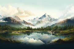 Breathtaking Panoramic colorful composition nature. Generate Product Image 1