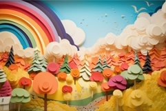 Paper landscape colorful. Generate Ai Product Image 1
