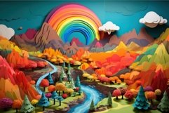 Vivid Paper landscape colorful. Generate Ai Product Image 1