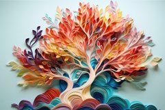 Mesmerizing Paper landscape colorful moon night. Generate Ai Product Image 1
