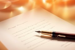 Handwritten Paper note pen light. Generate Ai Product Image 1