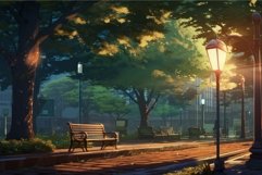 Park alley anime visual novel game. Generate Ai Product Image 1