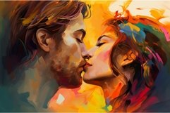 Passionate kiss illustration art digital. Generate Ai Product Image 1