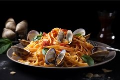 Pasta with tomato sauce and clams. Generate ai Product Image 1