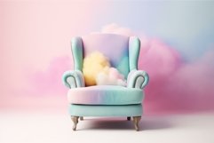 Pastel red armchair interior. Generate Ai Product Image 1