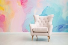 Plush Pastel red armchair interior. Generate Ai Product Image 1