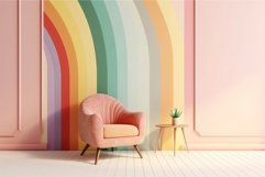 Pastel red armchair interior. Generate Ai Product Image 1