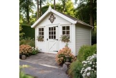Patio garden shed wooden banner. Generate Ai Product Image 1