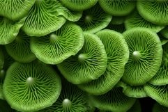 Natural Green pattern mushrooms. Generate Ai Product Image 1