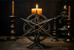 Symbolic Pentagram candle holder. Generate Ai Product Image 1