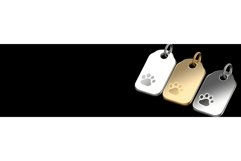 Pet golden necklace tag banner. Generate Ai Product Image 1