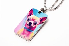 Shiny Pet golden necklace tag banner. Generate Ai Product Image 1