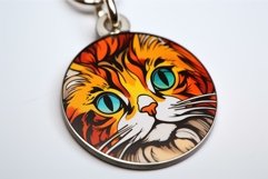 Ornamental Pet golden necklace tag banner. Generate Ai Product Image 1