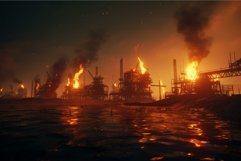 Expansive Petroleum production factory. Generate Ai Product Image 1