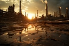 High-tech Petroleum production factory power. Generate Ai Product Image 1