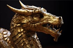 Pharaoh ancient golden dragon statue. Generate ai Product Image 1