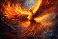 Majestic Phoenix bird in fire. Generate Ai Product Image 1